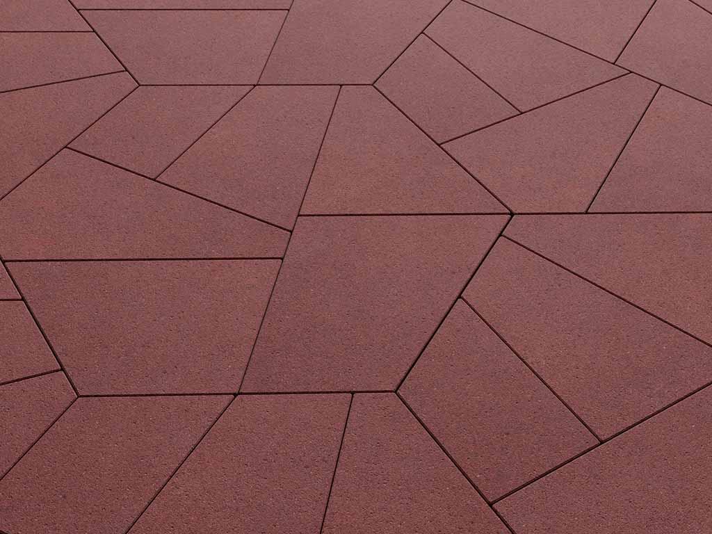 Плитка тротуарная Оригами Б.4.Фсм.8 стандарт гладкий красный, комплект 6 шт, толщина 80 мм