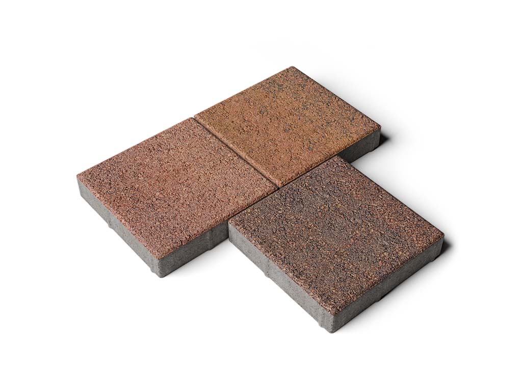 Плитка тротуарная Квадрат А.2.К.4 листопад гранит арабская ночь, 200*200*40 мм