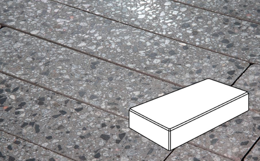 Плитка тротуарная Готика, Granite FINO, Картано В.3.П.10, Галенит, 300*150*100 мм