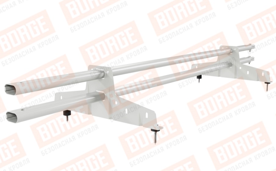Снегозадержатель трубчатый Borge для кровли из металлочерепицы, профнастила, материалов на основе битума оцинкованный RAL 9003, 1,5 м
