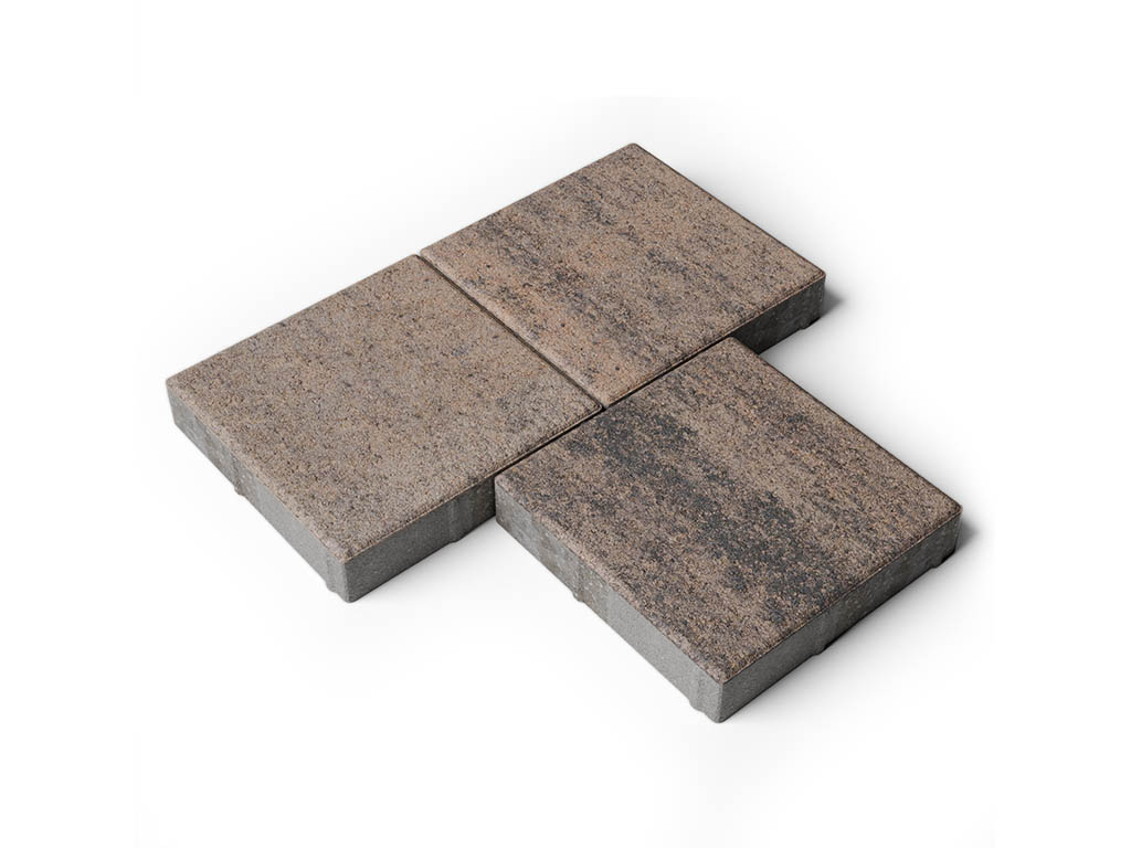 Плитка тротуарная Квадрат А.2.К.4 листопад гладкий песок черный, 200*200*40 мм 