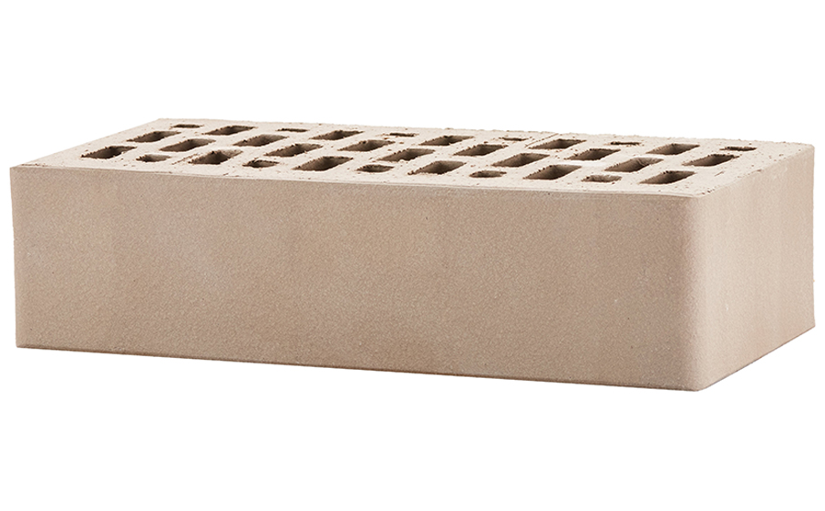 Кирпич облицовочный пустотелый ЛСР, серый, гладкий, 250*120*65 мм