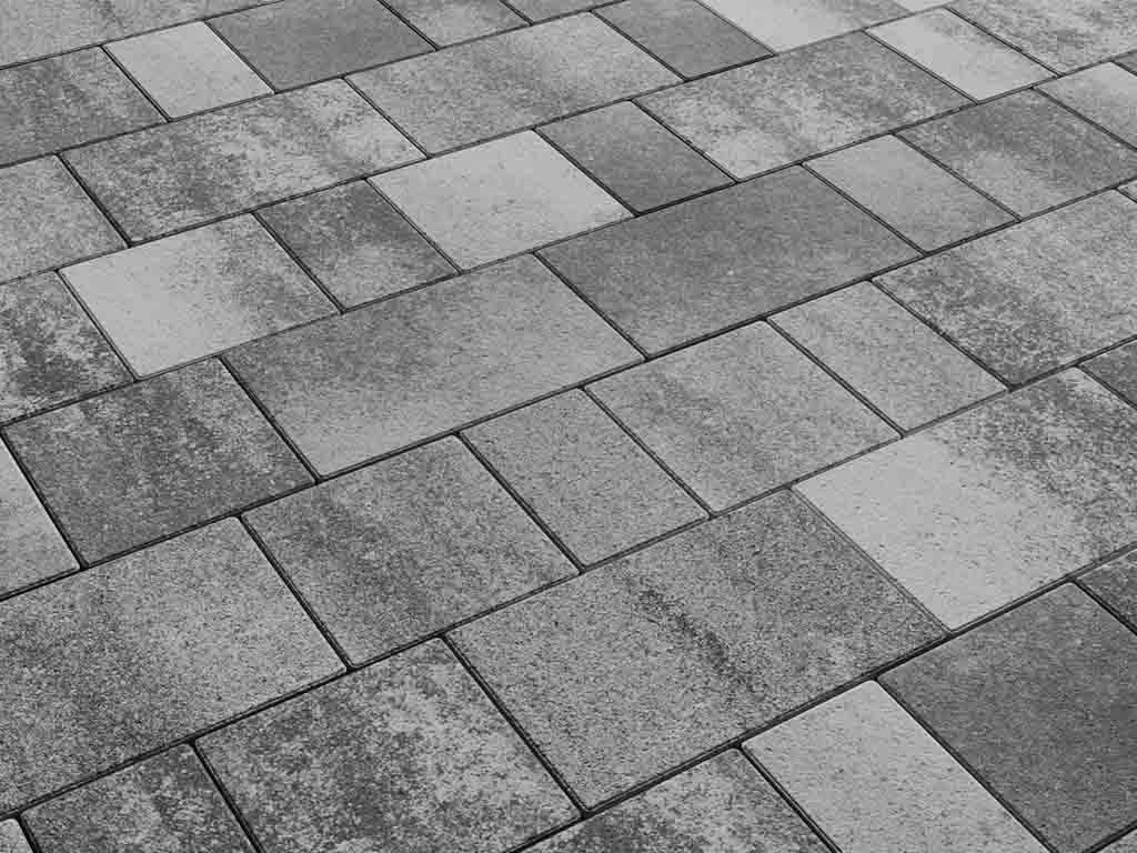 Плитка тротуарная Старый город А.1.Фсм.4 листопад гладкий антрацит, комплект 3 шт, толщина 40 мм