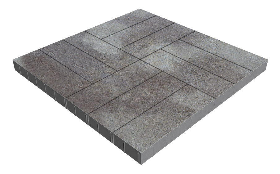 Плитка тротуарная SteinRus Гранада Б.7.П.8, Валдай, Backwash, 600*200*80 мм