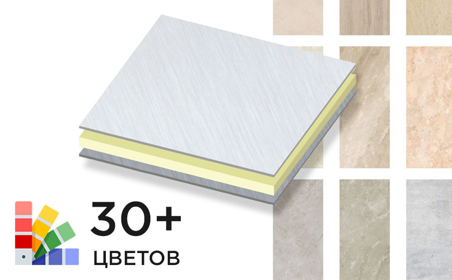 Стальная композитная панель SIBALUX Сталь ARTSIB KERAMO S