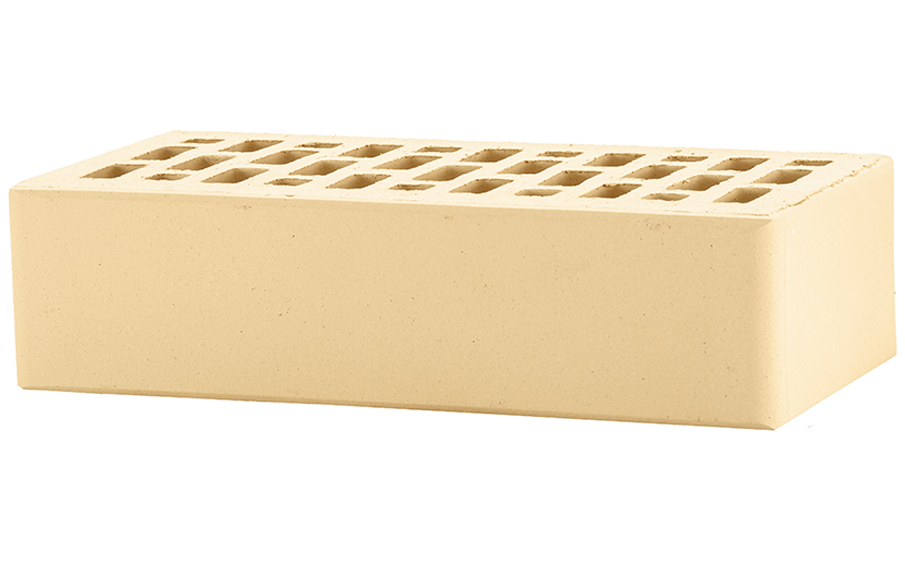 Кирпич облицовочный пустотелый ЛСР, бежевый, гладкий, 250*120*65 мм