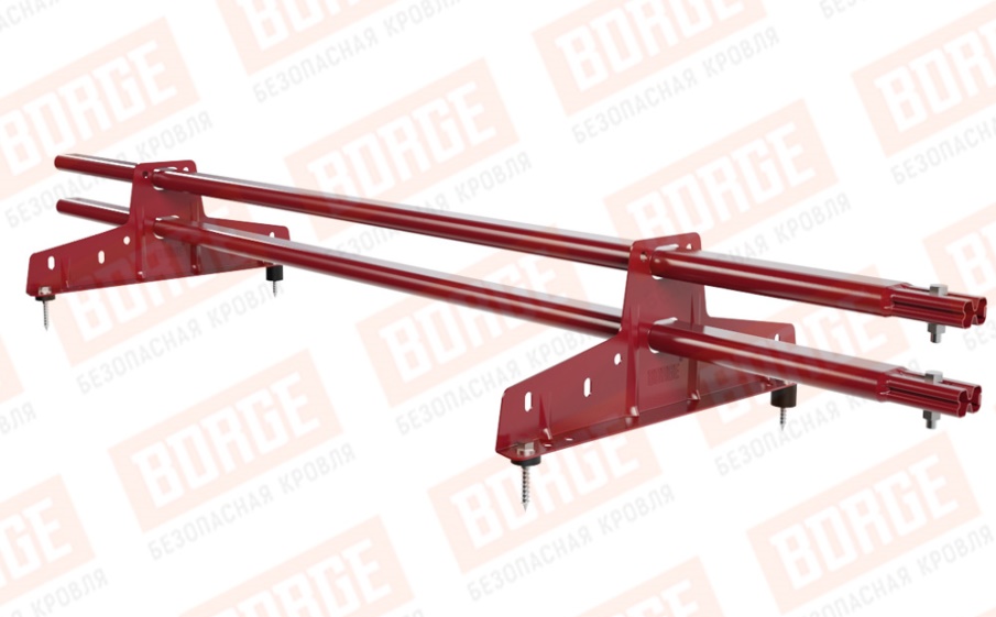 Снегозадержатель трубчатый Borge для кровли из металлочерепицы, профнастила, материалов на основе битума оцинкованный RAL 3003, 1,5 м