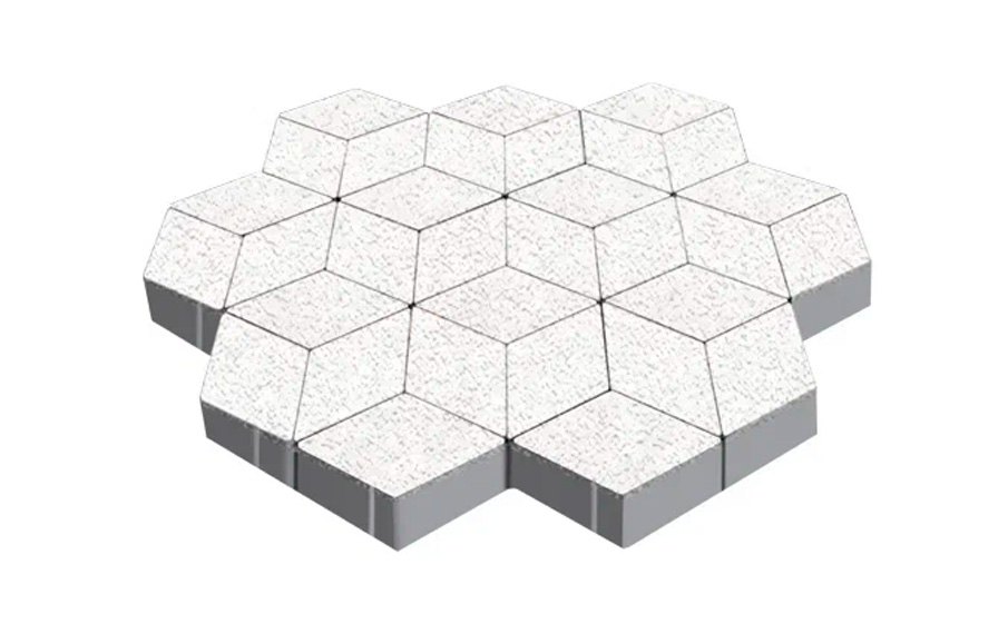 Плитка тротуарная SteinRus Полярная звезда Б.5.Ф.8 Native, белый, 200*200*80 мм