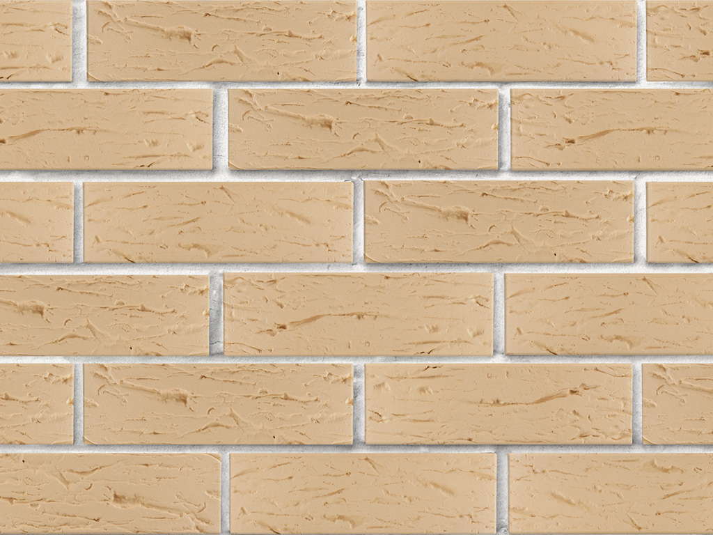 Кирпич облицовочный ЛСР бежевый рустик, утолщенные стенки, 250*120*65 мм