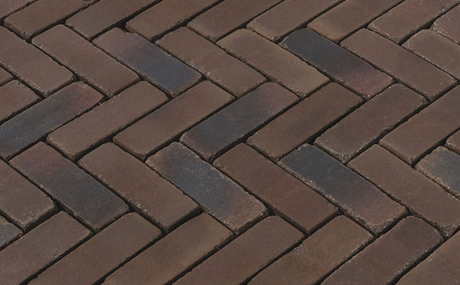 Клинкерная брусчатка ригельная Vandersanden Vulcano Antica коричневый, 204*67*50 мм