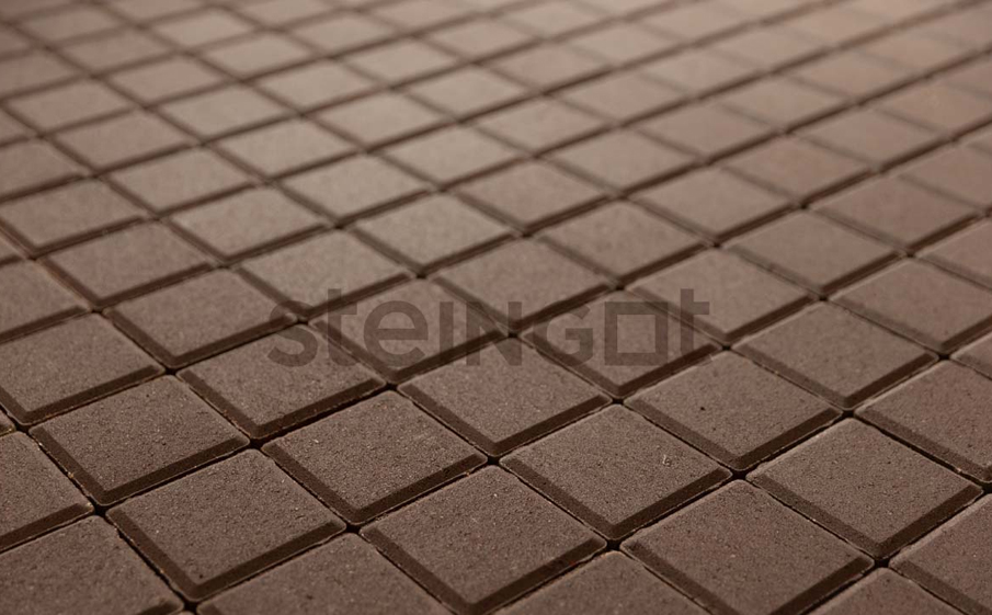 Плитка тротуарная Steingot Моноцвет, Квадрат, темно-коричневый, 100*100*80 мм