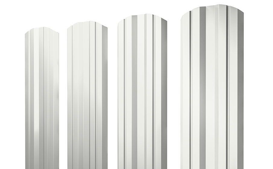 Штакетник Twin фигурный Satin RAL 9003 сигнальный белый