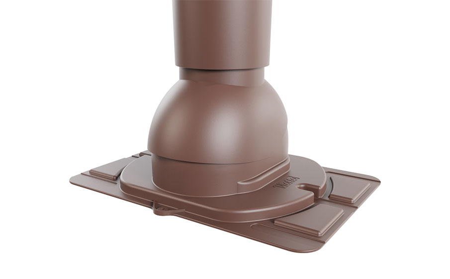 Труба вентиляционная Viotto с универсальным проходным элементом d=110 мм утепленная, RAL 8017 коричневый