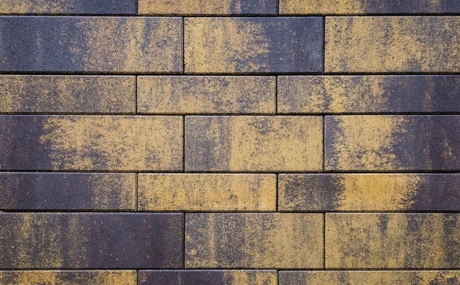 Плитка тротуарная Паркет Б.9.Псм.8 листопад гладкий янтарь, комплект 4 шт, толщина 80 мм