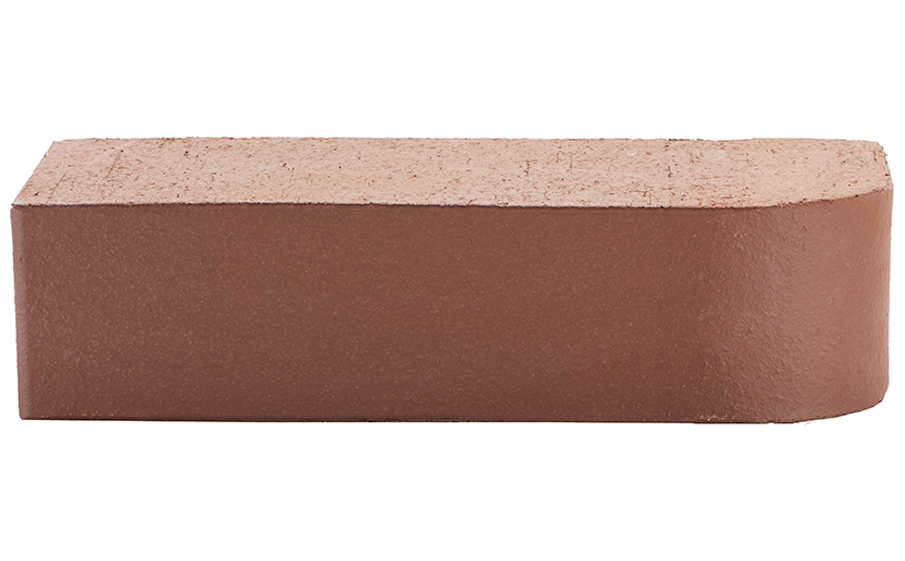 Кирпич облицовочный полнотелый ЛСР, коричневый, гладкий, R-60 радиусный, 250*120*65 мм