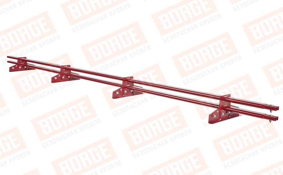 Снегозадержатель трубчатый Borge для фальцевой кровли оцинкованный RAL 3003, 3 м