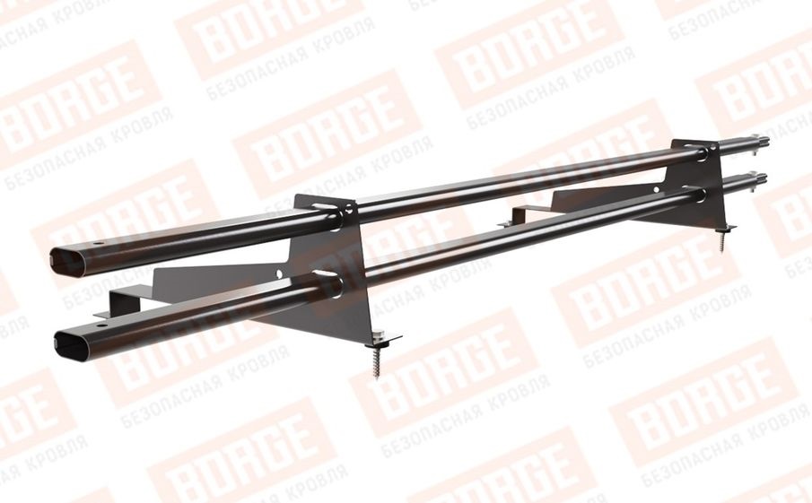 Снегозадержатель трубчатый Borge для металлочерепицы с высокой ступенькой 400 мм оцинкованный RAL 8019, 1,5 м