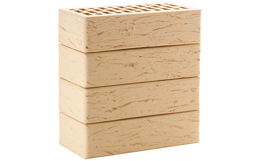 Кирпич облицовочный пустотелый ЛСР, бежевый, рустик, 250*120*65 мм