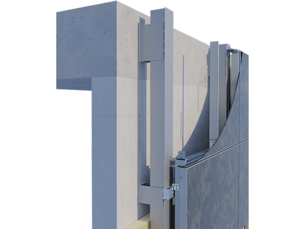 Подсистема НФС KAFT для тонкого керамогранита, крепление скрытым способом