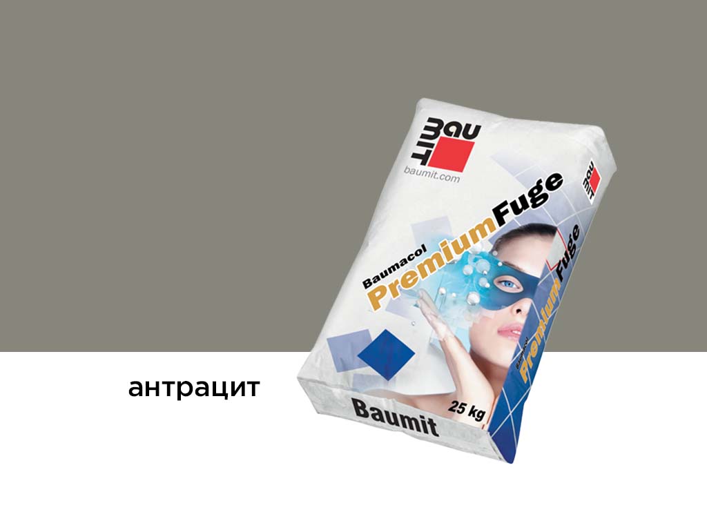 Затирка для швов Baumit Baumacol PremiumFuge, антрацит, 25 кг