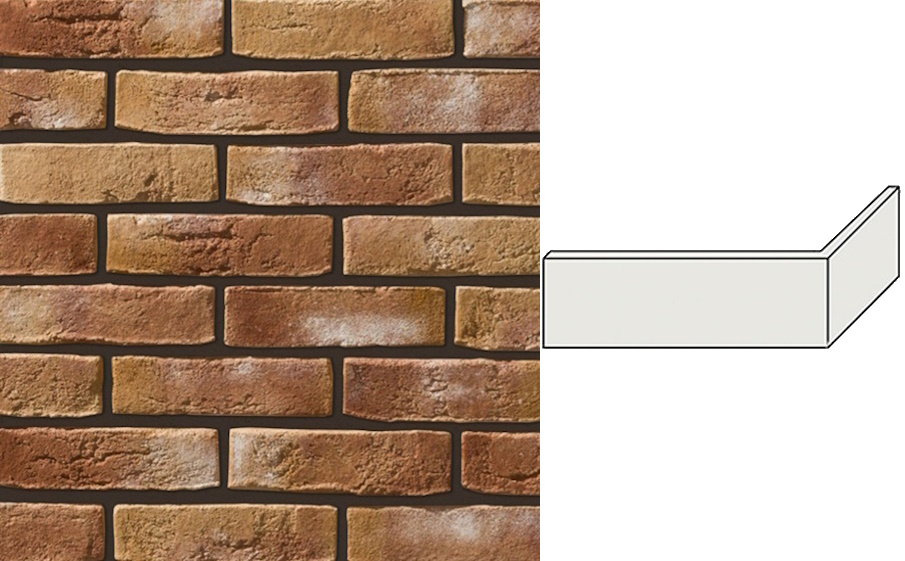 Декоративный кирпич Leonardo Stone угловой элемент Дижон 220/110*70*14 мм 757
