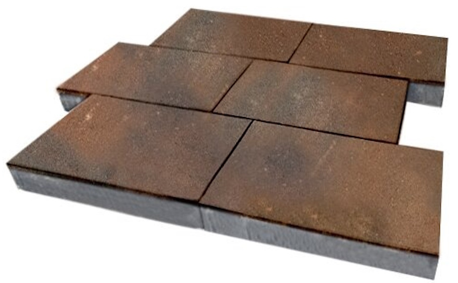Плитка тротуарная SteinRus Парк Плейс Б.3.П.8, гладкая, ColorMix Штайнрус, 600*300*80 мм