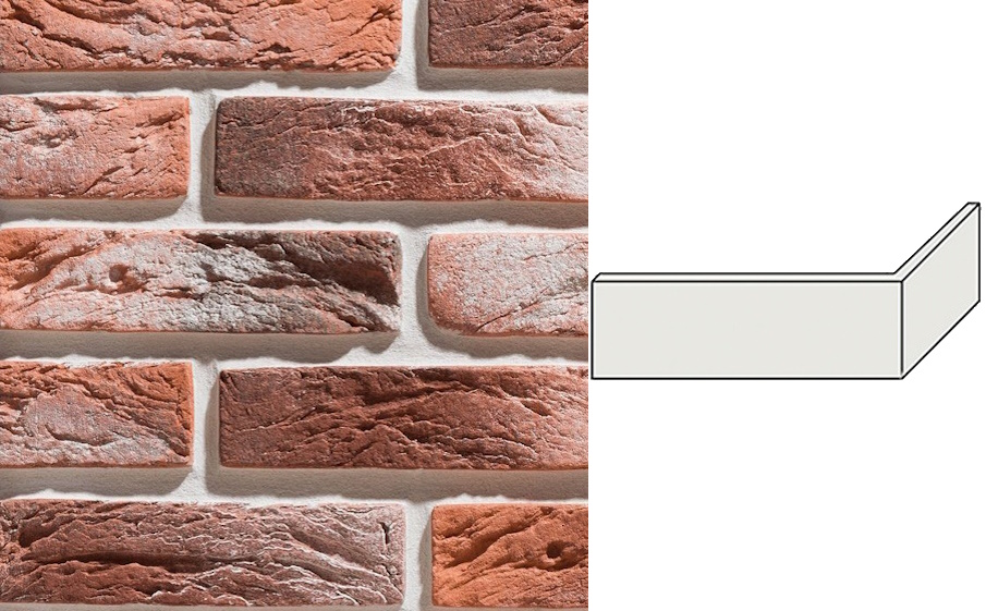 Декоративный кирпич Leonardo Stone угловой элемент Сен-Жермен 185/90*50*14 мм 490