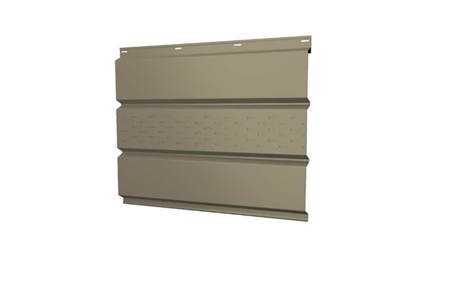 Софит металлический Grand Line с центральной перфорацией, сталь 0,5 мм Satin, RAL 1015 светлая слоновая кость