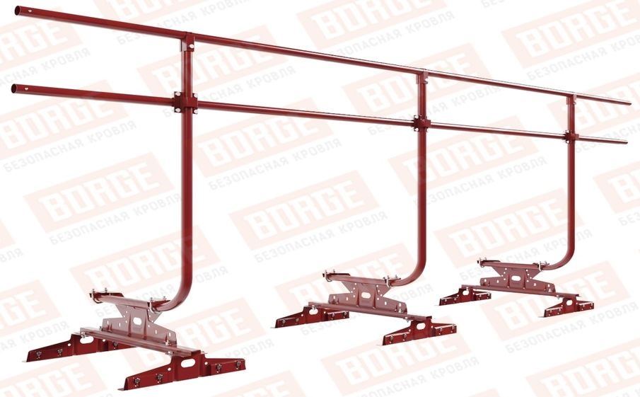 Кровельное ограждение Borge для монтажа параллельно фальцу оцинкованное RAL 3011, 300*90 см