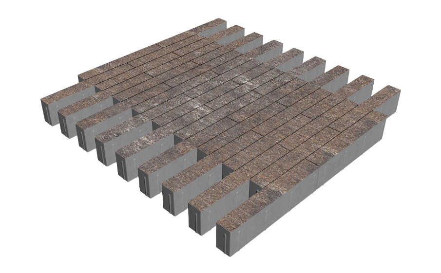 Плитка тротуарная SteinRus Кроссбар Хэви Б.13(Б).П.10, гладкая, Сепия, 420*60*100 мм