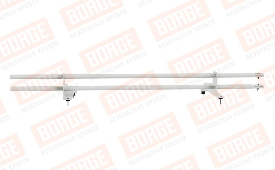 Снегозадержатель трубчатый Borge для металлочерепицы с высокой ступенькой 400 мм оцинкованный RAL 9003, 1,5 м