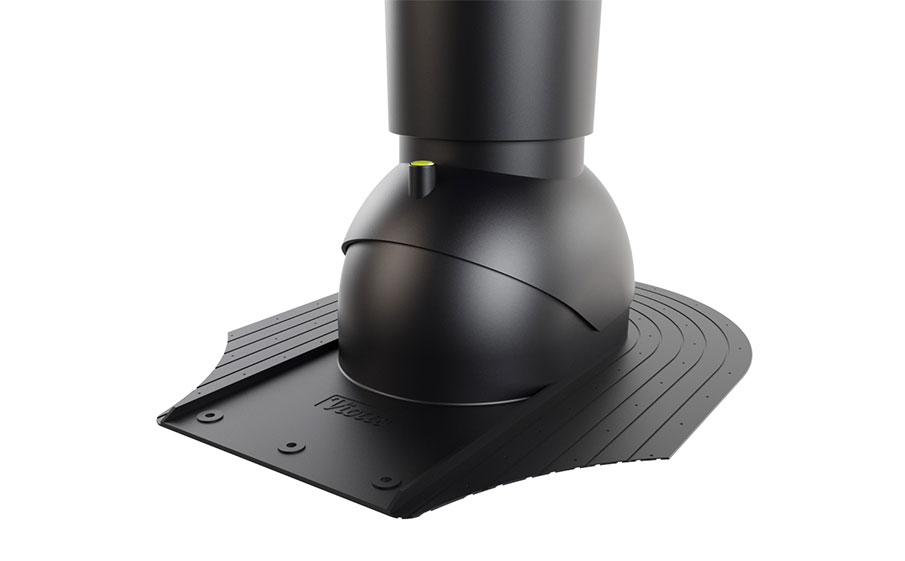 Труба вентиляционная Viotto для мягкой кровли при монтаже d=110 мм утепленная, RAL 9005 черный