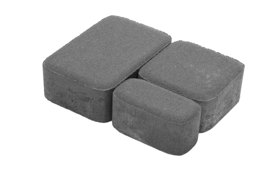 Плитка тротуарная Классико А.1.КО.4 стандарт гладкий серый, комплект 2 шт, толщина 40 мм