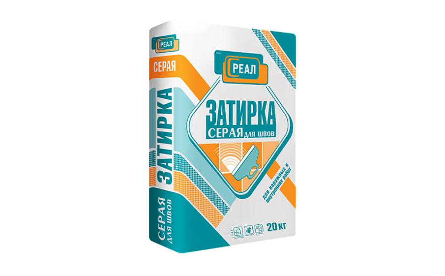 Затирка для швов Реал, серый, 20 кг