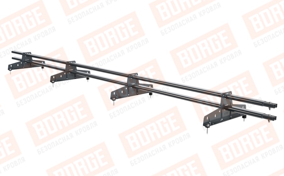 Снегозадержатель трубчатый Borge для кровли из металлочерепицы, профнастила, материалов на основе битума оцинкованный RAL 7016, 3 м