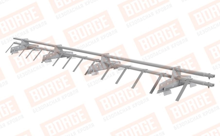 Снегозадержатель трубчатый Borge для профнастила H-60, H-75 оцинкованный RAL 7004, 3 м