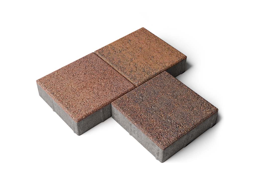 Плитка тротуарная Квадрат Б.2.К.6 листопад гранит арабская ночь, 200*200*60 мм