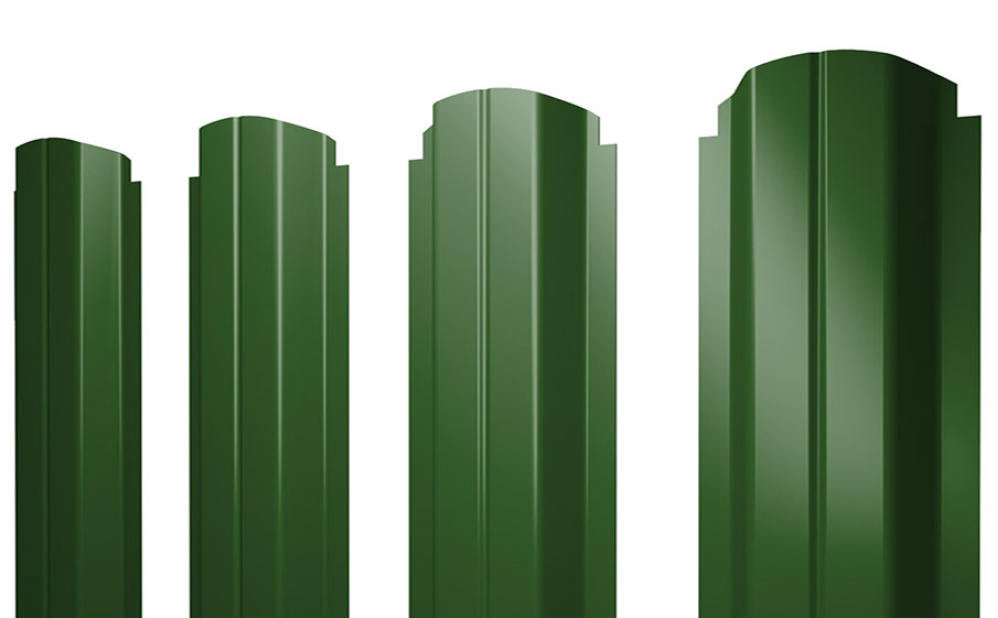 Штакетник П-образный А фигурный 0,45 PE RAL 6002 лиственно-зеленый