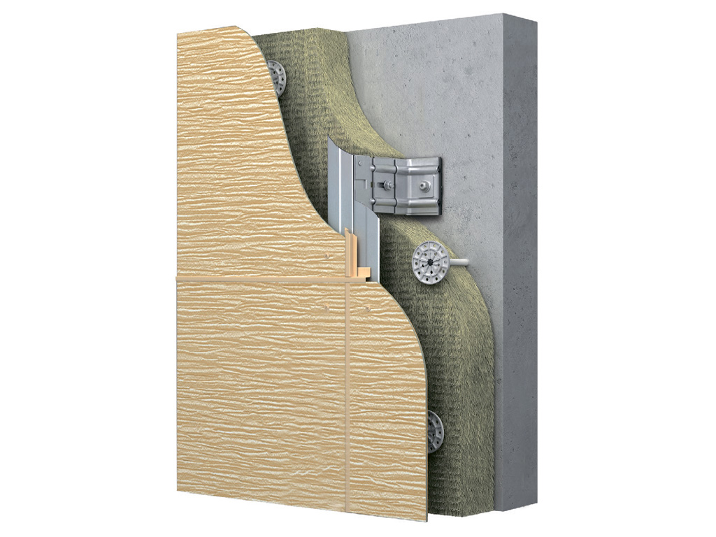 Подсистема НФС КРАСПАН для фиброцементных панелей, крепление видимым способом