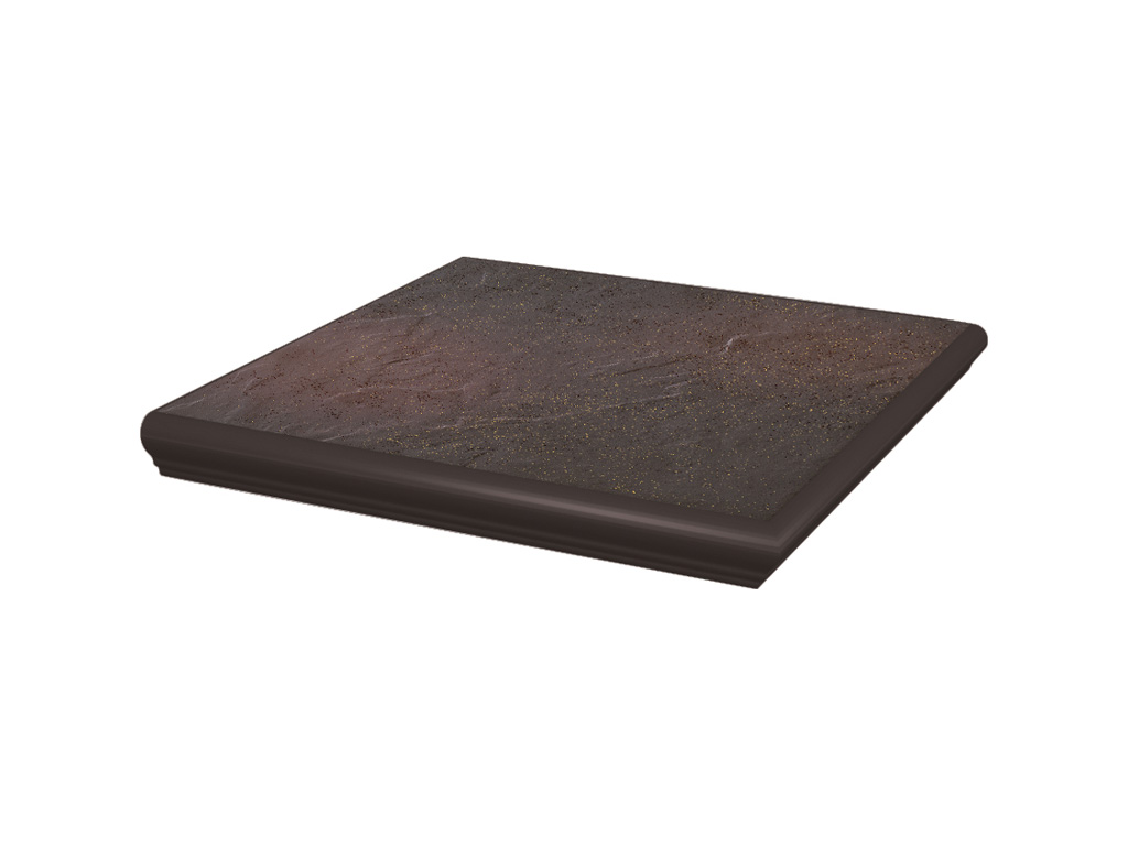 Клинкерная угловая ступень с капиносом Paradyz Semir, Rosa, 330*330*11 мм