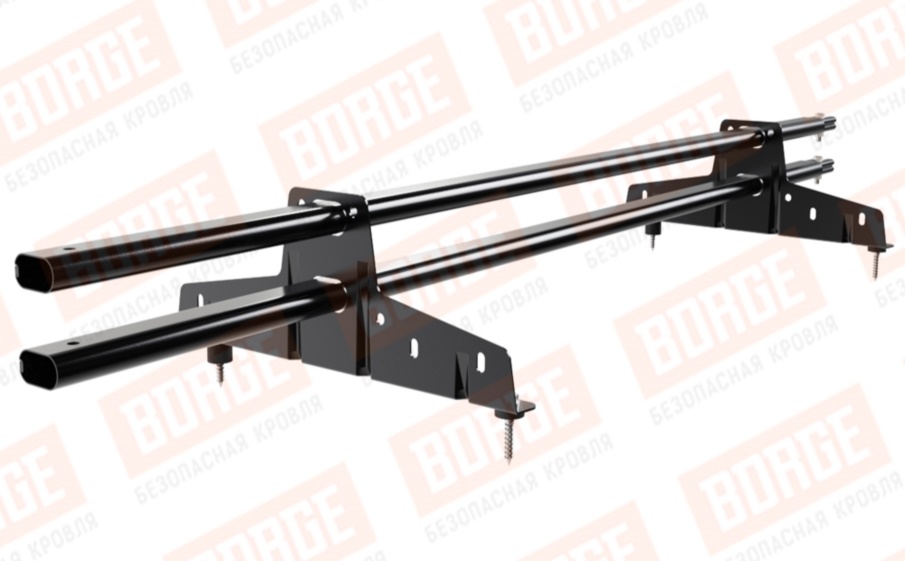 Снегозадержатель трубчатый Borge для кровли из металлочерепицы, профнастила, материалов на основе битума оцинкованный RAL 9005 matt, 1,5 м