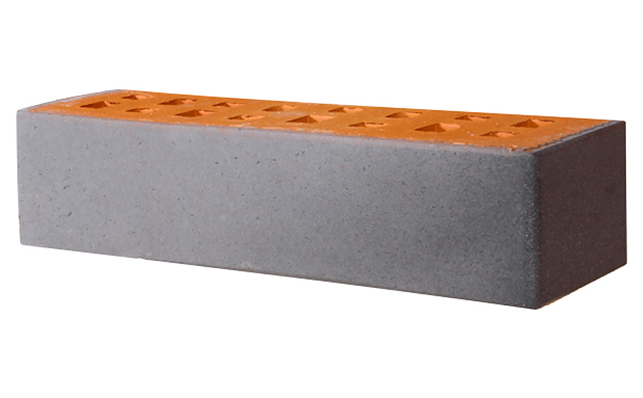 Кирпич клинкерный ЛСР Харстад кремовый двойной ангоб серый с серебром гладкий, 250*85*65 мм