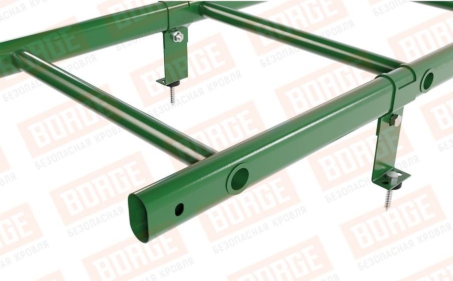 Лестница кровельная Borge для металлочерепицы, профнастила, композитной черепицы, материалов на основе битума оцинкованная RAL 6002, 1,8 м