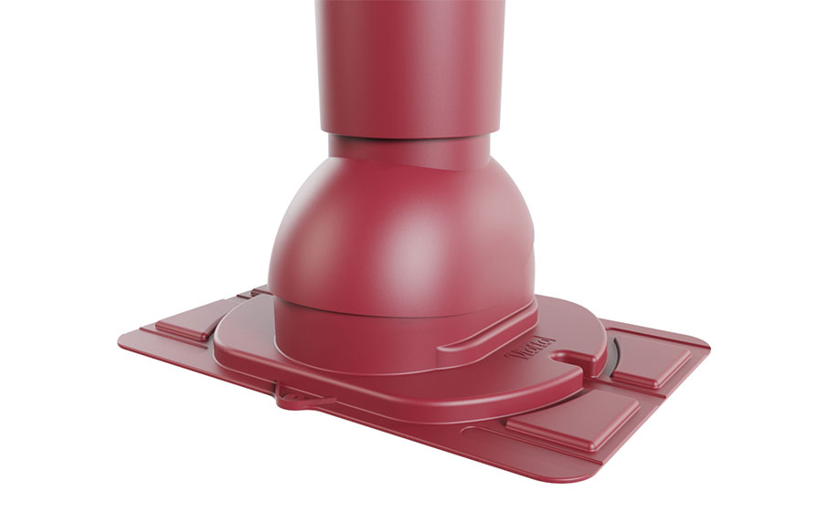 Роторная вентиляция Viotto с универсальным проходным элементом d=110 мм утепленная, RAL 3005 красный