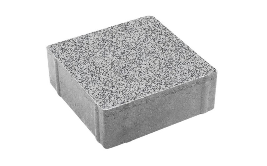 Плитка тротуарная Квадрат А.2.К.4 гранит+ серый с черным, 200*200*40 мм