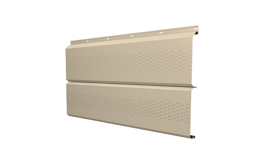 Софит Grand Line ЭкоБрус с перфорацией 0,345, 0,5 Satin с пленкой RAL 1015