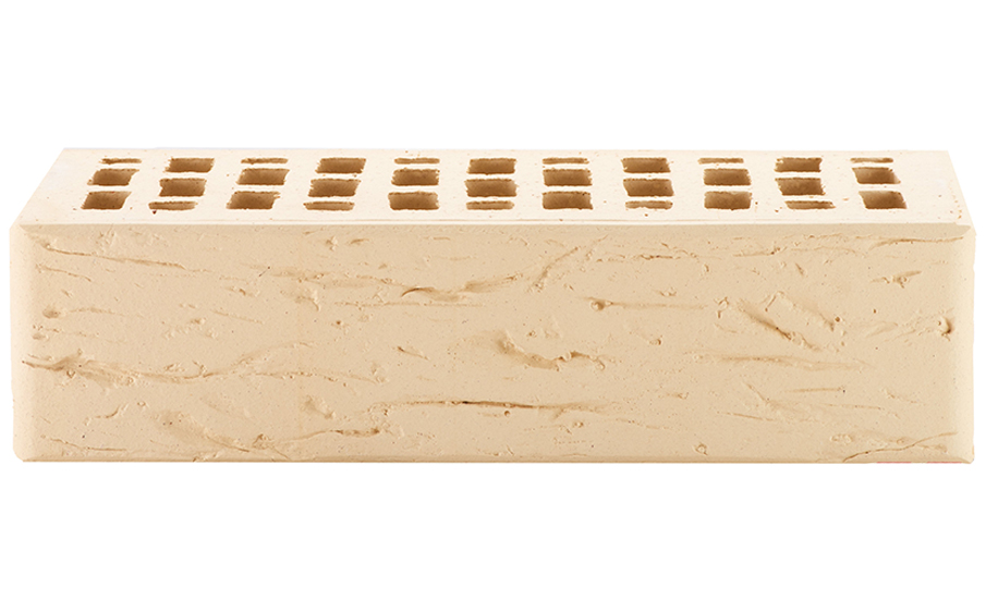 Кирпич облицовочный пустотелый ЛСР, бежевый, рустик, 250*120*65 мм