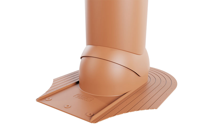 Роторная вентиляция Viotto для мягкой кровли при монтаже d=125 мм неутепленная, RAL 8004 терракотовый