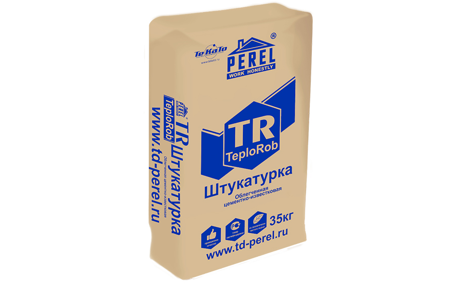 Цементно-известковая штукатурка Perel 0517 TR, 35 кг