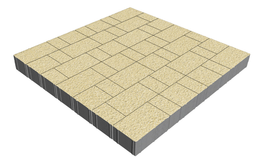 Плитка тротуарная SteinRus Новый город Рид В.8.Псм.8, Old-age, слоновая кость, толщина 80 мм